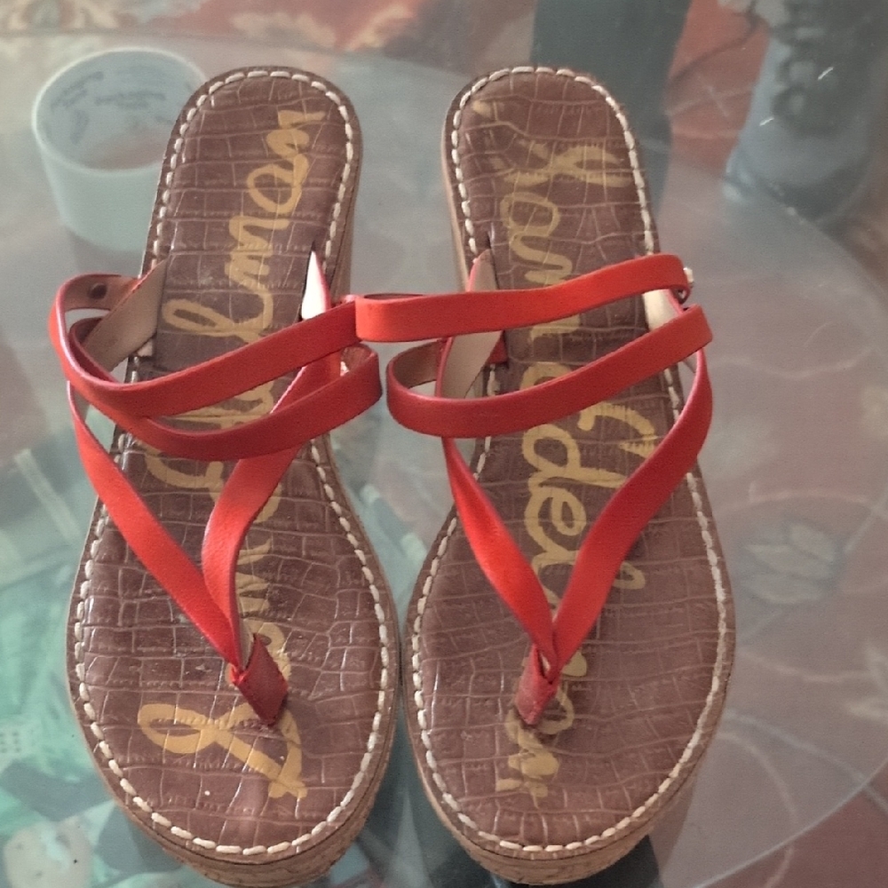 Sam Edelman Red Strappy Sandals